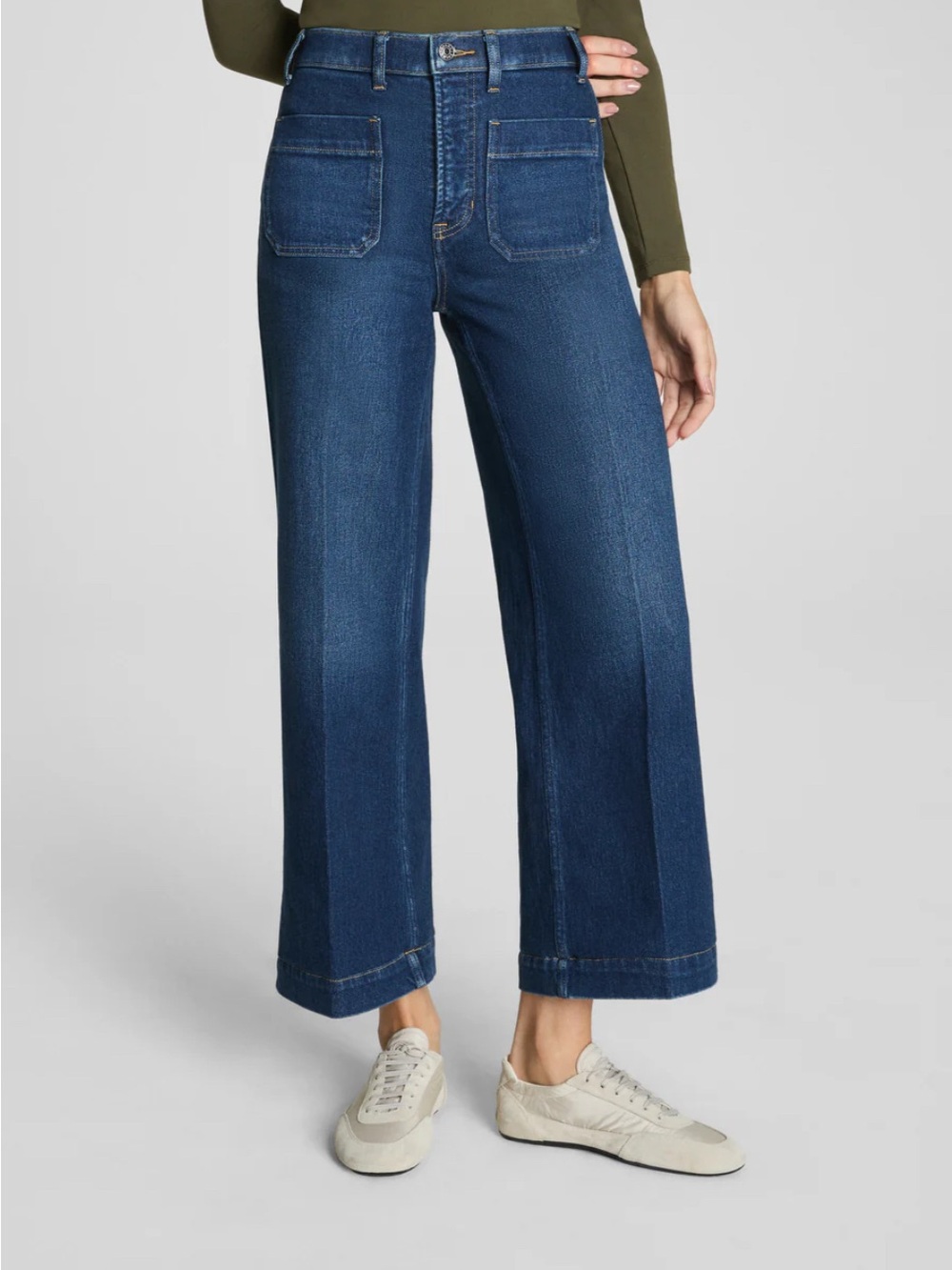 💙 SPANXshape 360 Cropped Wide Leg Jeans – Adriatic Blue – Medium